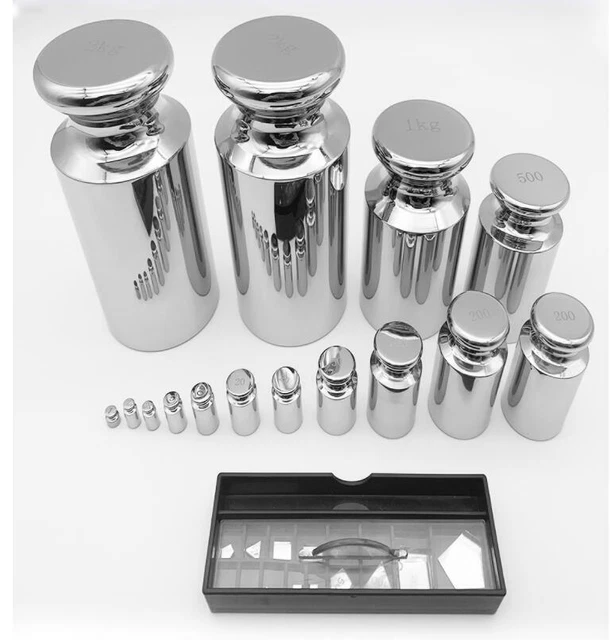 New F1 Grade 27pcs 1mg-2kg 304 Stainless Steel Scale Calibration Weights Kit 3