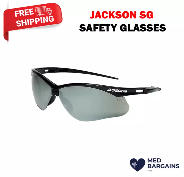 Jackson Safety Glasses 50007 Anti-Fog Coating Smoke Mirror Lens Black Frame