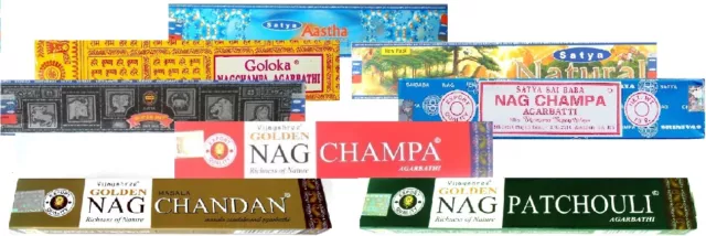 Indische Räucherstäbchen 15g Goloka, NagChampa, Aastha,... 15 Varianten zur Wahl