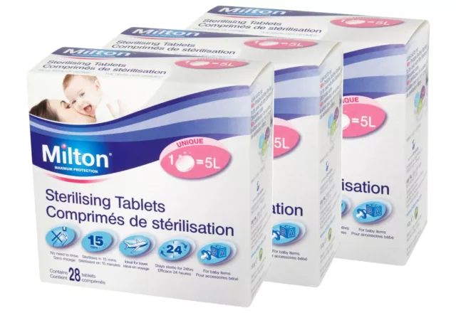 Milton Sterilising Tablets Maximum Protection Sterilising Tablets 28 - Pack of 3