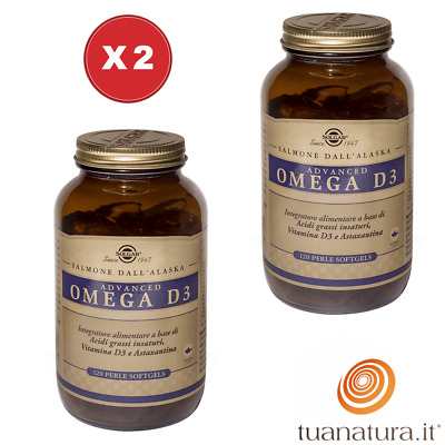 Advanced Omega D3 2 confezioni da 120 perle softgels Solgar