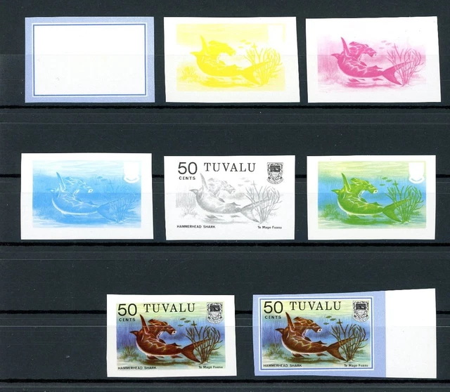 Tuvalu 96 geschnitten postfrisch Phasendrucke, Fische #JP070