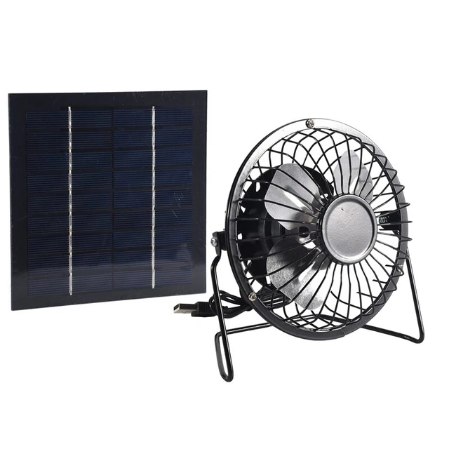 Solar Panel Powered Ventilator Fan Portable 5W 4 Inch Greenhouse Solar1701