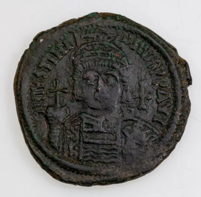 527-565 AD Byzantine Justinian I, Dated RY 13 (539-40 AD) AE Follis Fine+