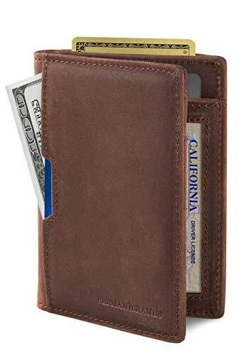 SERMAN BRANDS - Wallets for Men Slim Mens leather RFID Blocking Minimalist