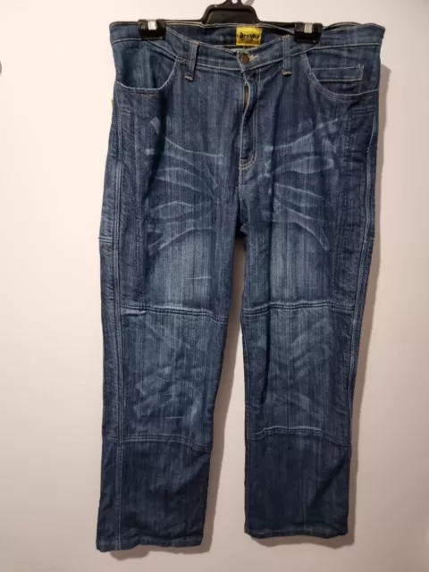 DRAYKO : Protective Lined Blue Denim Motorcycle Jeans - Size 36