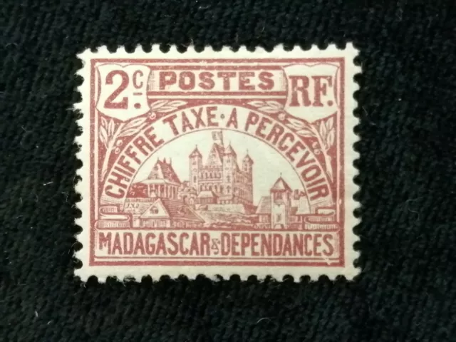 Madagascar, marcas de puerto 1908 - MiNr. 8 edificios gubernamentales en Tananarivo. 2 C