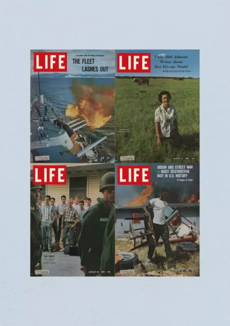 Life Magazine Lot of 4 Full Month August 1965 6, 13, 20, 27 Civil Rights Era