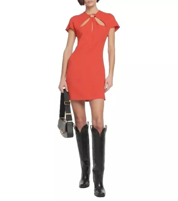 STELLA MCCARTNEY Keyhole Red Mini Short Dress IT 40 US 4 S Org $1,650