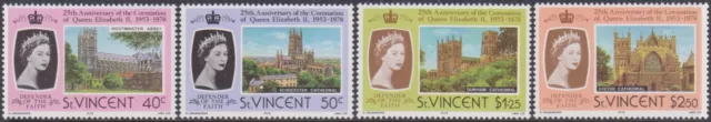 FULL SET St Vincent 1978 25th Anniversary QEII Coronation 40c-$2.50 MNH Stamps