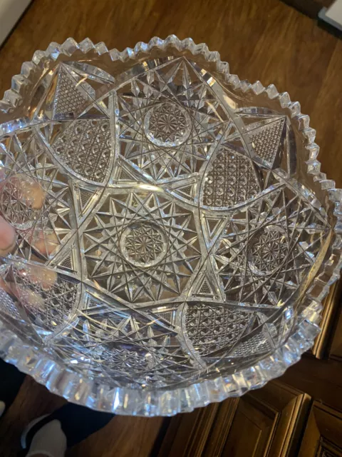 American brilliant cut glass Antique bowl Stunning Long-Lasting Chime ￼Pristine