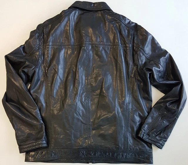 STRELLSON Herren Jacke Lederjacke Echtleder Lammleder 58 XXXL 3XL schwarz top 2