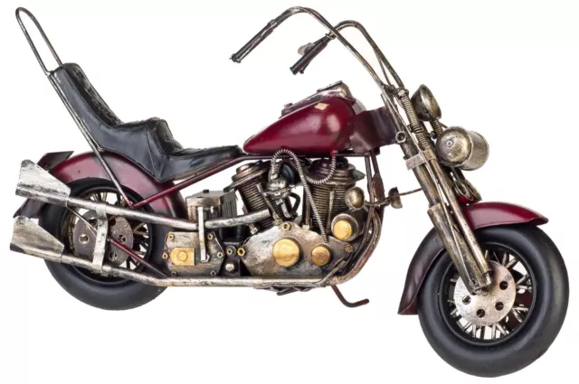 Modèle motocyclette moto motocycle chopper tôle nostalgie style antique 41cm