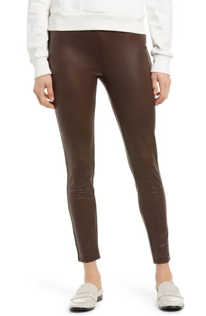 New! NYDJ Coated Faux Leather Leggings Espresso Brown, SMALL