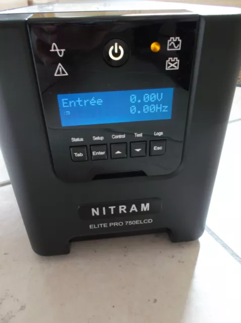 ONDULEUR NITRAM ECRAN LCD 750VA avec 2 Batteries neuves,SINUS,AVR,7 cordons.