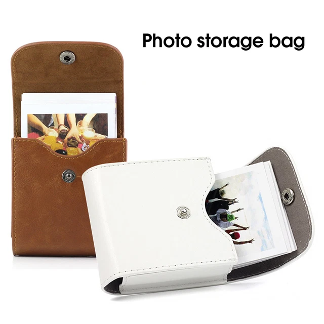 Bolsa de almacenamiento de fotos a prueba de polvo de cuero sintético resistente a los arañazos estuche de bolsillo para fotos