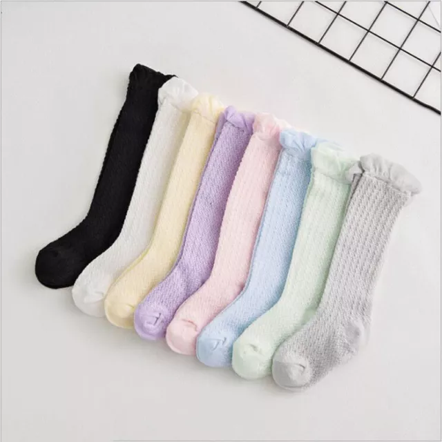 Baby Toddler Girls Cotton Knee High Socks Tights Leg Warmer Stockings For 0-3Y