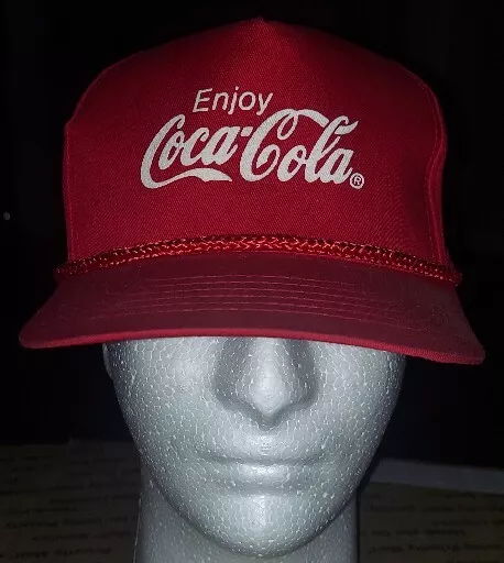 Enjoy Coca Cola Script Logo Men's Snapback Hat Cap Red Rope Sharp