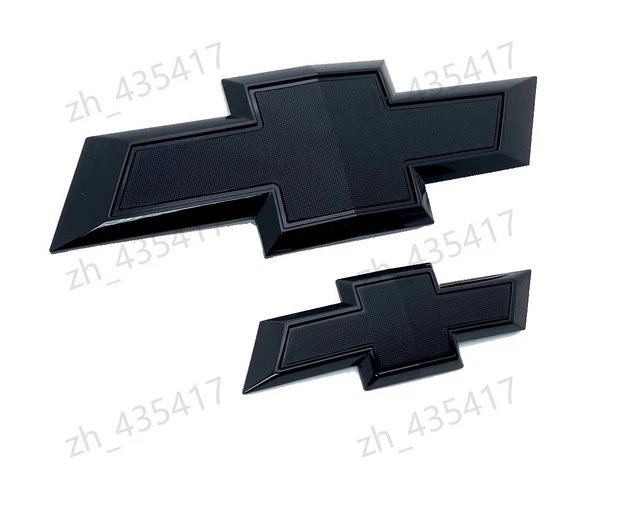 Engines For Chevy Fit 2015-2020 Chevrolet Tahoe Suburban All Black Bowtie Emblems Front & Rear Chrome Black Rear Car & Truck Body Kits