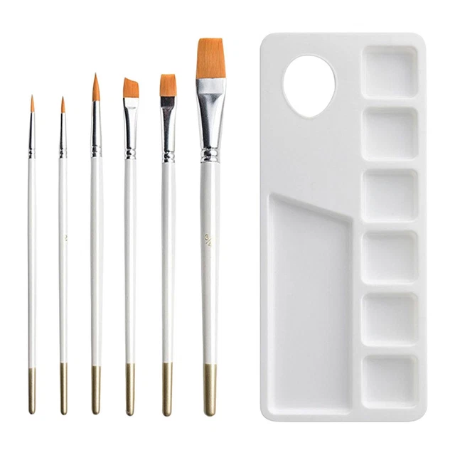 Set Di 7 Pennelli Per Artisti Con Manico Lungo, Set Di Pennelli Per Pittura Ad