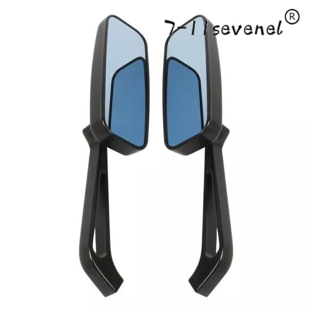 For Harley Davidson Fatboy Custom Touring Black Rectangle Motorcycle Mirrors