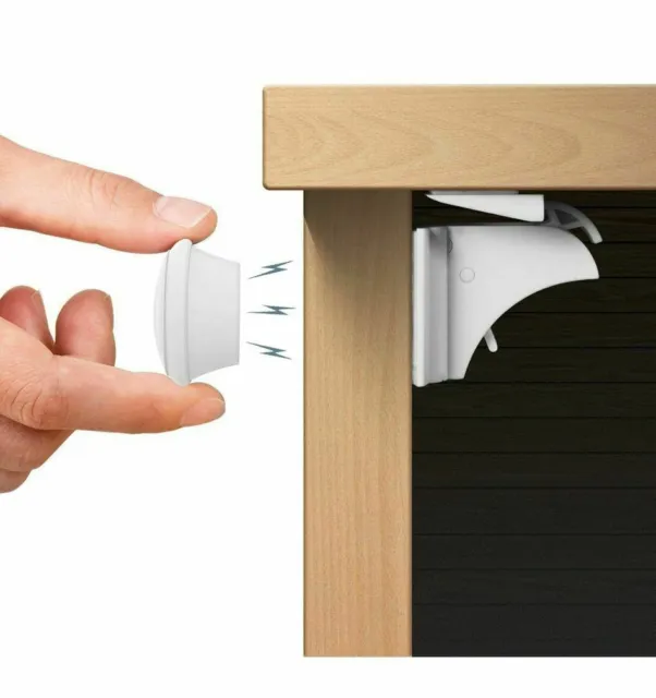Cerradura magnética para puerta de armario infantil, protección para bebé,... 2