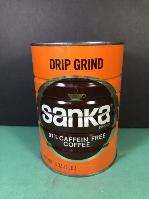 Vintage Sanka | 1 lb Coffee Can | Drip Grind | Empty | No Lid