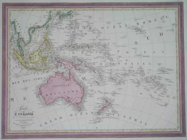 1824 Xl Original Map Australia Papua New Guinea Guam Hawaii Tasmania New Zealand