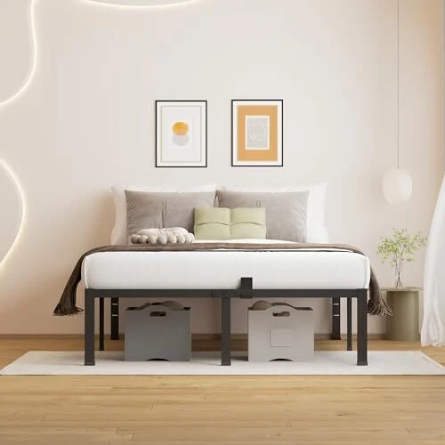 18 INCH SIZE Bed Frame No Box Spring Needed Bed Frame Metal Heavy Full