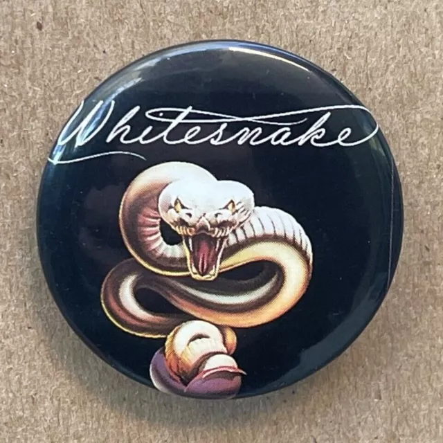 Vintage 80s WHITESNAKE button Trouble pin badge David Coverdale rock band 1.5"