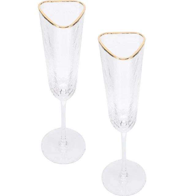 2 piezas flautas clásicas de champán - copas de champán cristal de copa de vino brillante