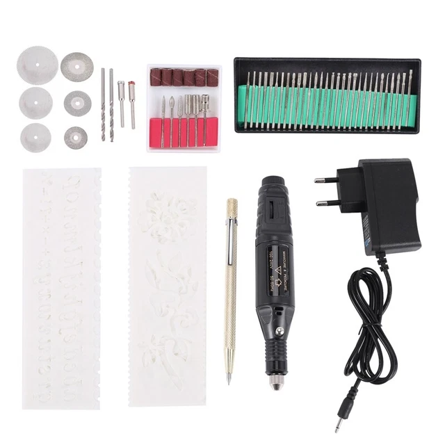 Kit de herramientas de grabado de 70 piezas, multifuncional eléctrico con cordones A8V7