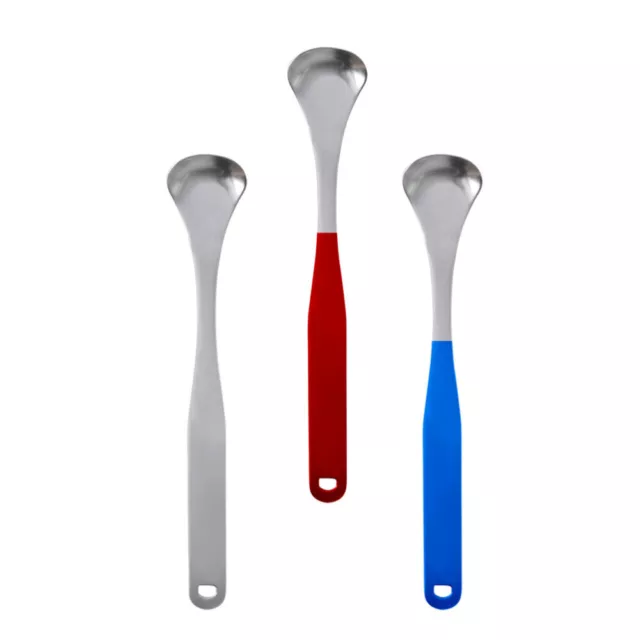 3 Stainless Steel Tongue Scrapers for Adults and Kids (Red/Blue)