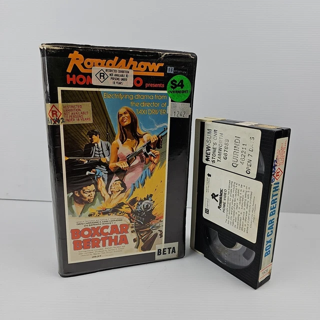 Boxcar Bertha (1972) Beta R18+ Roadshow Video Clamshell Ex-RENTAL (Not Vhs)