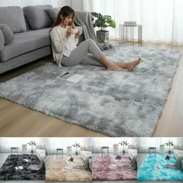 Large Fluffy Rugs Anti-Slip Shaggy Rug Bedroom Living Room Soft Carpet Floor Mat