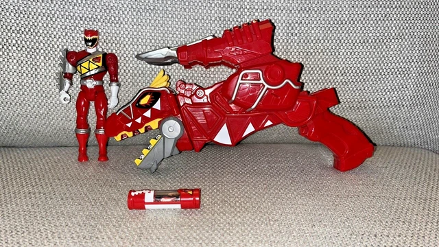 Power Rangers Red Gun POWER RANGERS DELUXE Dino Super Charge Red T Rex Morpher Gun Charger ...