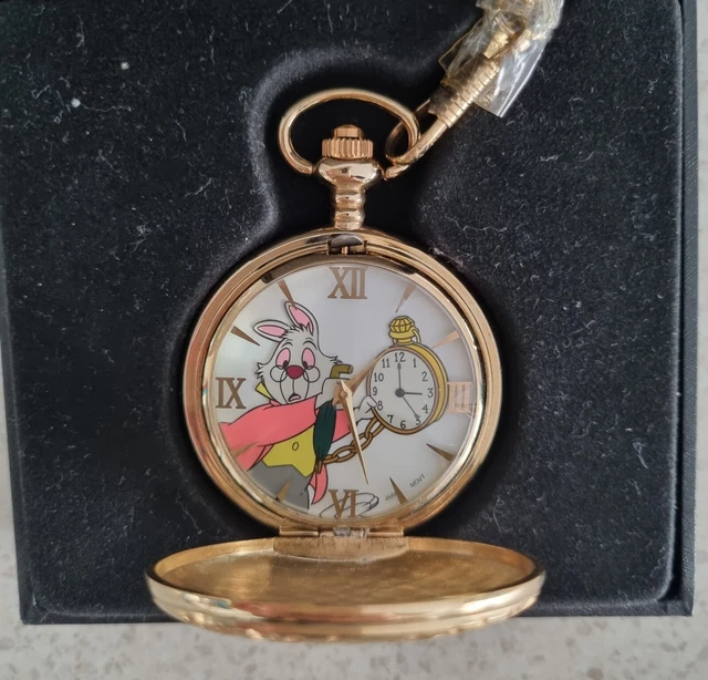 DISNEY ALICE IN Wonderland 60th LE500 pocket watch WHITE RABBIT $150.00 ...