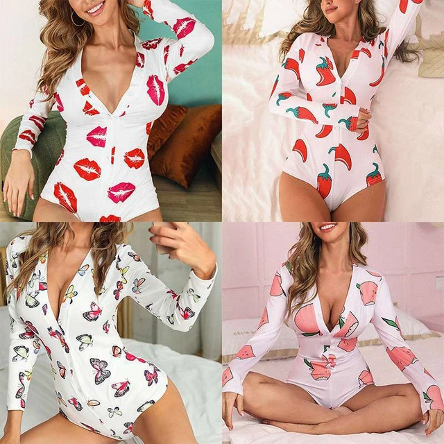 BODYCON ROMPER JUMPSUIT Pajamas Bodysuit PJS Shorts Sleepwear