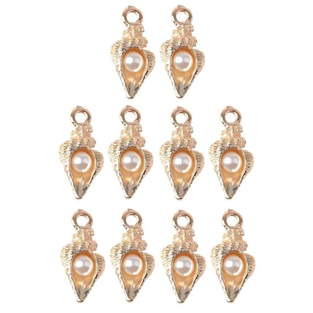 10 Stück Conch Pearl Beads Charms Schmuckherstellung Anhänger Craft Accessoire
