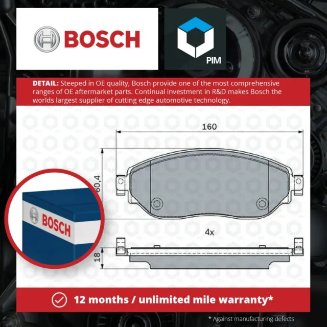 Brake Pads Set fits VAUXHALL VIVARO X82 1.6D Front 14 to 19 Bosch 4423332 New