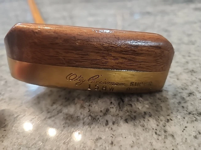 Ancien Putter Otey Crisman H110 - Tige En Bois De Caryer Et Poignée Cuir - 35,5 Pouces Droitier