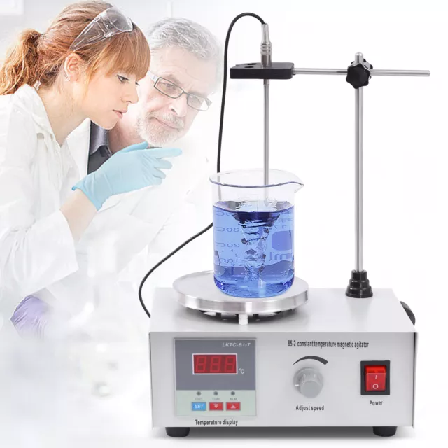 Digital Magnetic Stirrer Lab Hotplate Mixer Stir Bar with Heating Plate 2000ml 3