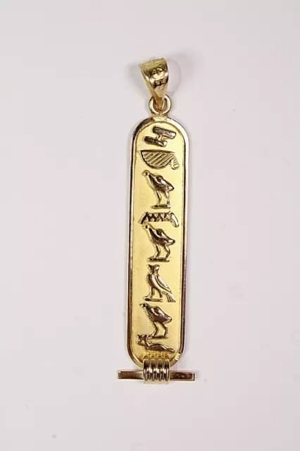 Egyptian 18K Gold Pendant Cartouche Your Name in Hieroglyphics ( 3:11 Letters) Egyptian 18K Gold Pendant Cartouche Your Name in Hieroglyphics ( 3:11 Letters)