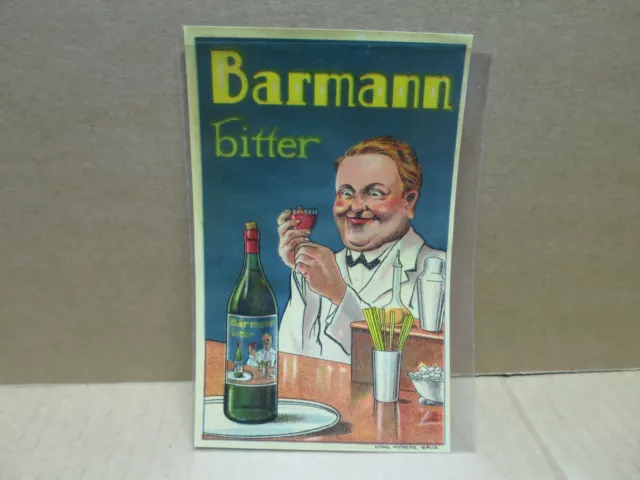 BARMANN BITTER ancienne étiquette illustrée