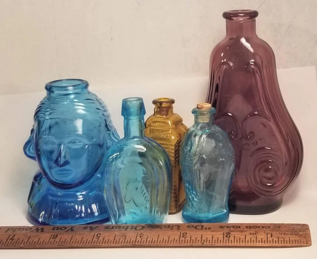 vintage lot of 5 wheaton bottles vintage lot of 5 wheaton bottles