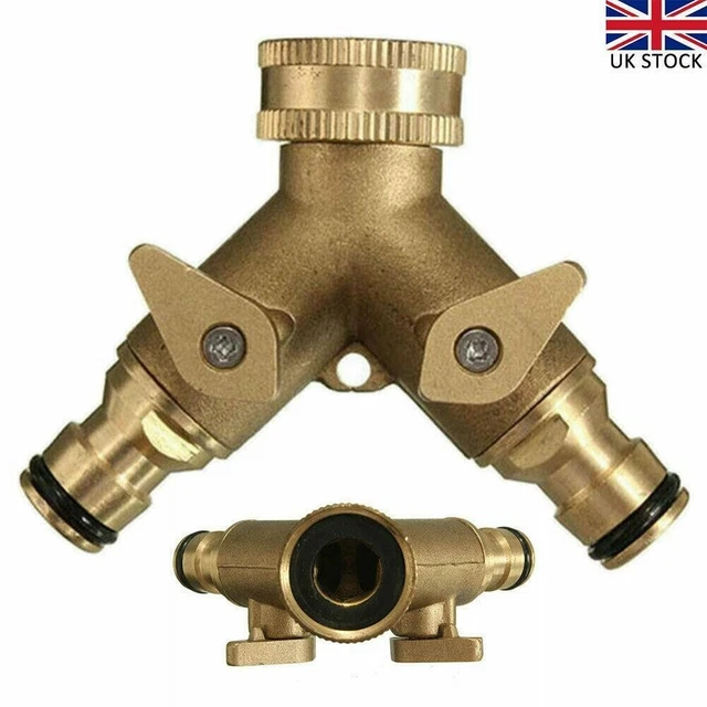 HOSE PIPE VALVE Splitter Quick 2 Way Connector Adaptor Yshaped Garden