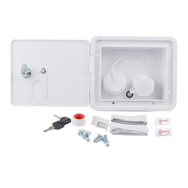 Entrée D'eau Verrouillable Pour Camping-car/caravane - Acier Inox 304 Avec Coude Laiton 90° Et Clapet Anti-retour Entrée D'eau Verrouillable Pour Camping-car/caravane - Acier Inox 304 Avec Coude Laiton 90° Et Clapet Anti-retour
