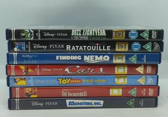 7x Disney Pixar Films: Monsters Inc, Finding Nemo, Cars, Ratatouille etc [DVD]