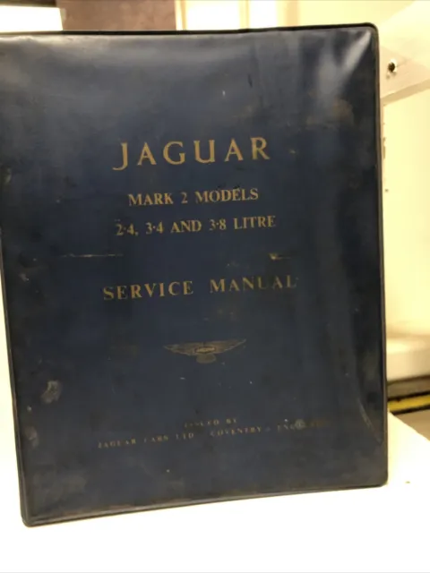 Original Vintage Jaguar Mark 2 Models 2.4 3.4 & 3.8 Litre Service Manual 2nd Ed
