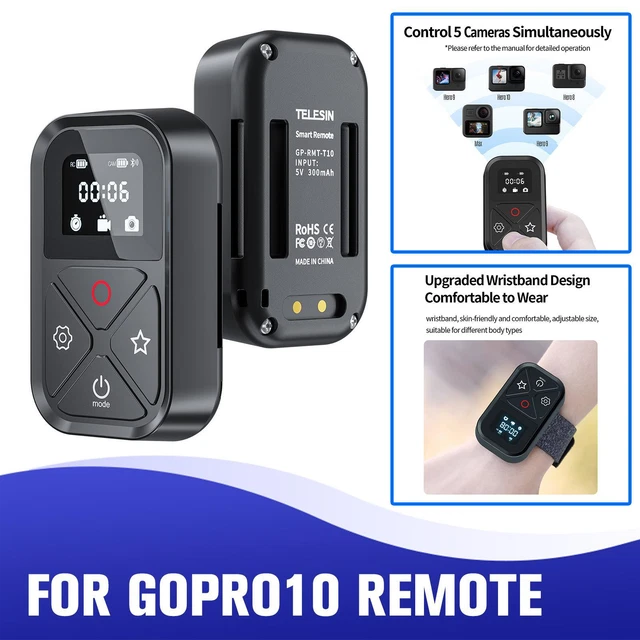 Control remoto T10 Bluetooth 80m para gopro10/9/8